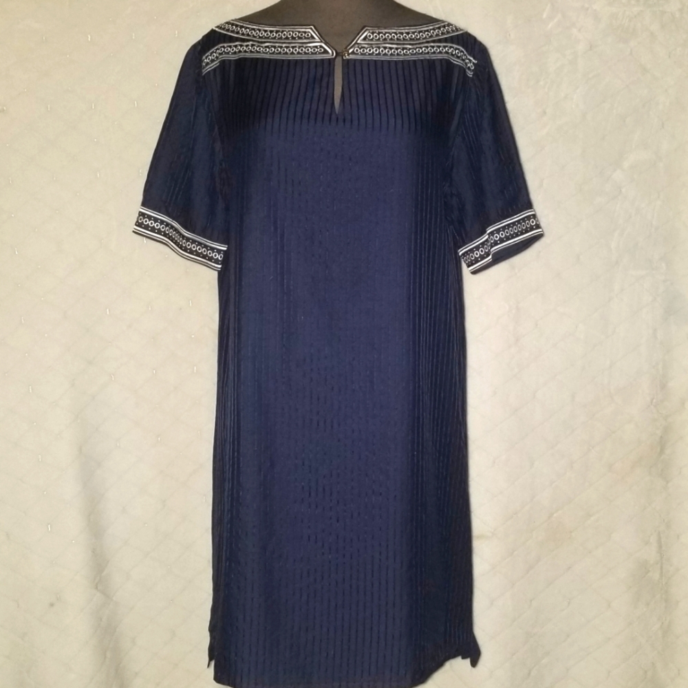 Draper James Women's Navy Blue silk blend dress, size S